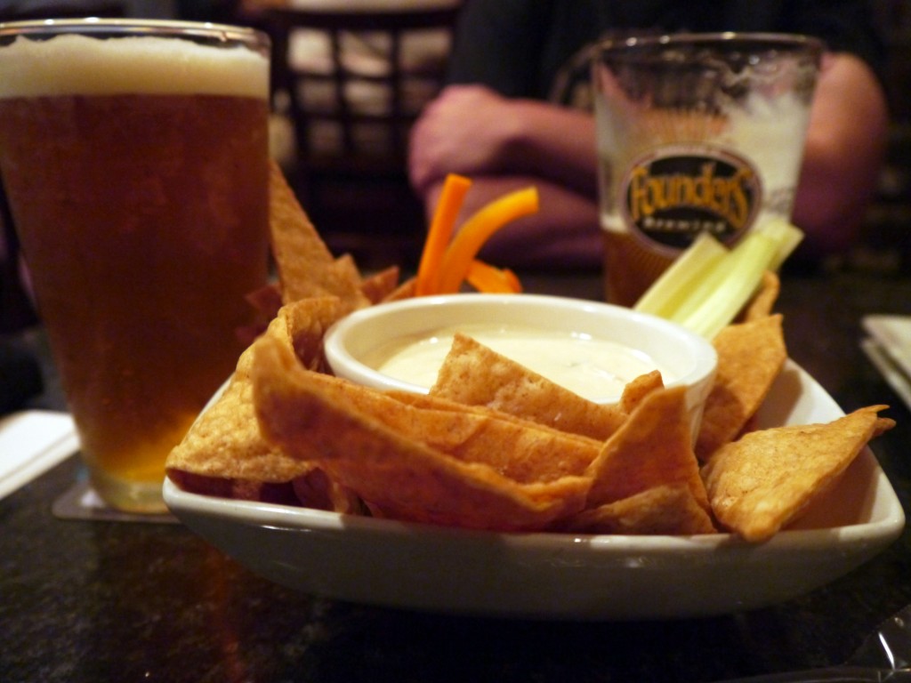 Cheese dip with house made chips